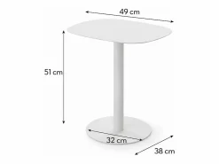 Don Hierro Mesita Auxiliar Salón, Metálica, Diseño Escandinavo, Funcional – - 51*49*38 cm – SKANDY Blanco Clearance