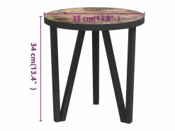 Clicnbuy Mesita de centro MDF negro y amarillo Ø35 cm Marru00f3n Hot