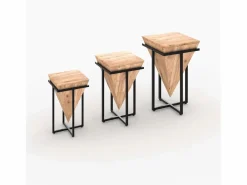 Mesita de madera de acacia y metal - Shanghai^Rendez-Vous Déco Discount