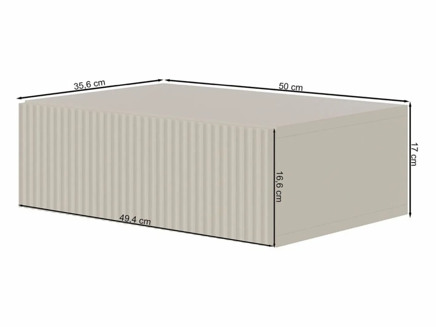 SELSEY Mesita de noche - 50 cm - suspendida - gris-beige - VELDIO Topo Clearance