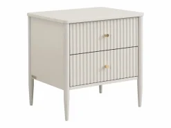Vente-unique Mesita de noche 2 cajones MDF y dorado - CALITARO Beige