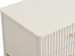 Vente-unique Mesita de noche 2 cajones MDF y dorado - CALITARO Beige