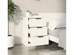 Clicnbuy Mesita de noche blanca 40x36x65 cm Blanco New