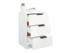 Clicnbuy Mesita de noche blanca 40x36x65 cm Blanco New