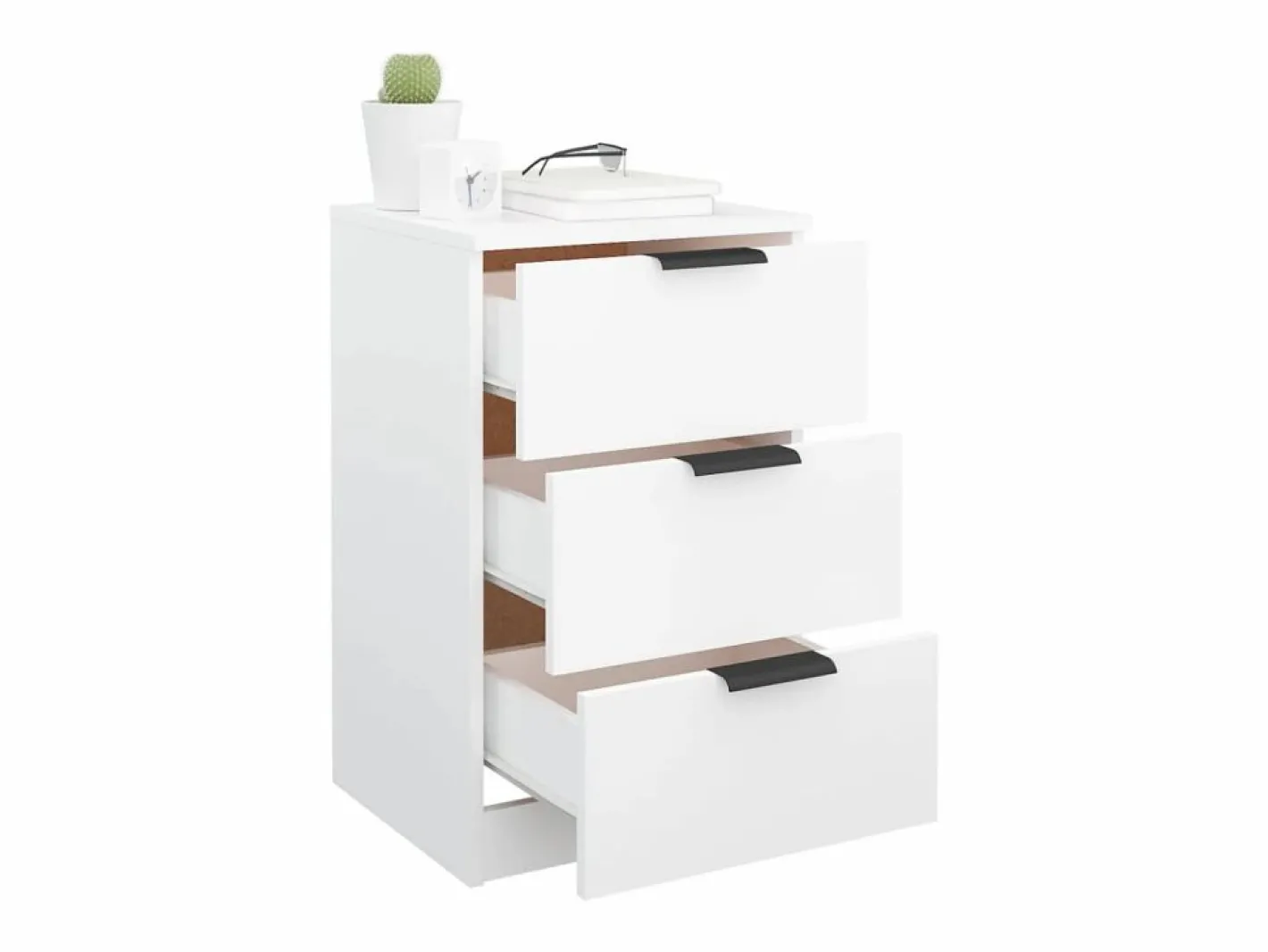 Clicnbuy Mesita de noche blanca 40x36x65 cm Blanco New