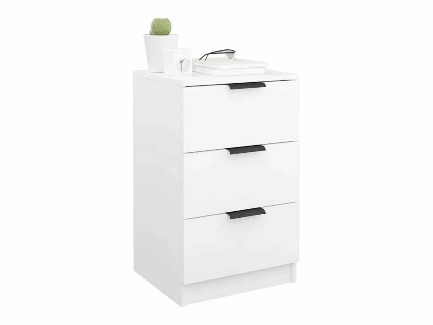 Clicnbuy Mesita de noche blanca 40x36x65 cm Blanco New