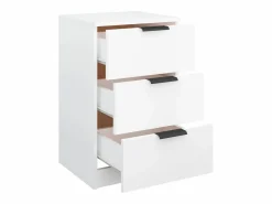 Clicnbuy Mesita de noche blanca 40x36x65 cm Blanco New