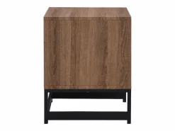 Vente-unique Mesita De Noche|Mesita de noche CARATANA con 1 cajón y 1 estante abierto en MDF y acero, acabado natural y negro -