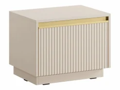 Mesita de noche con 1 cajón, y dorado - POSINIA^Vente-unique