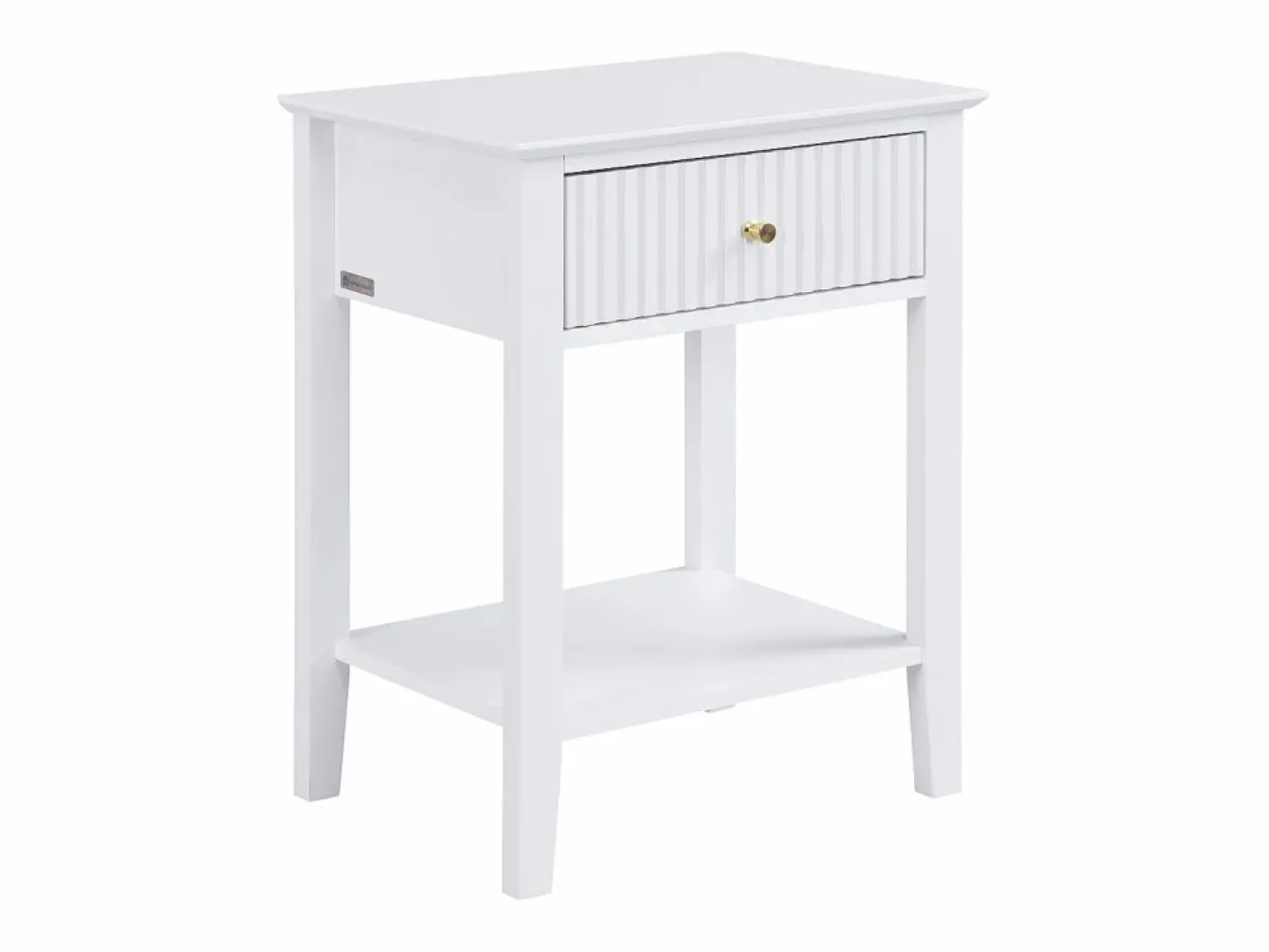 Vente-unique Mesita de noche con 1 cajón y 1 estante en MDF - - NARIVA Blanco Hot