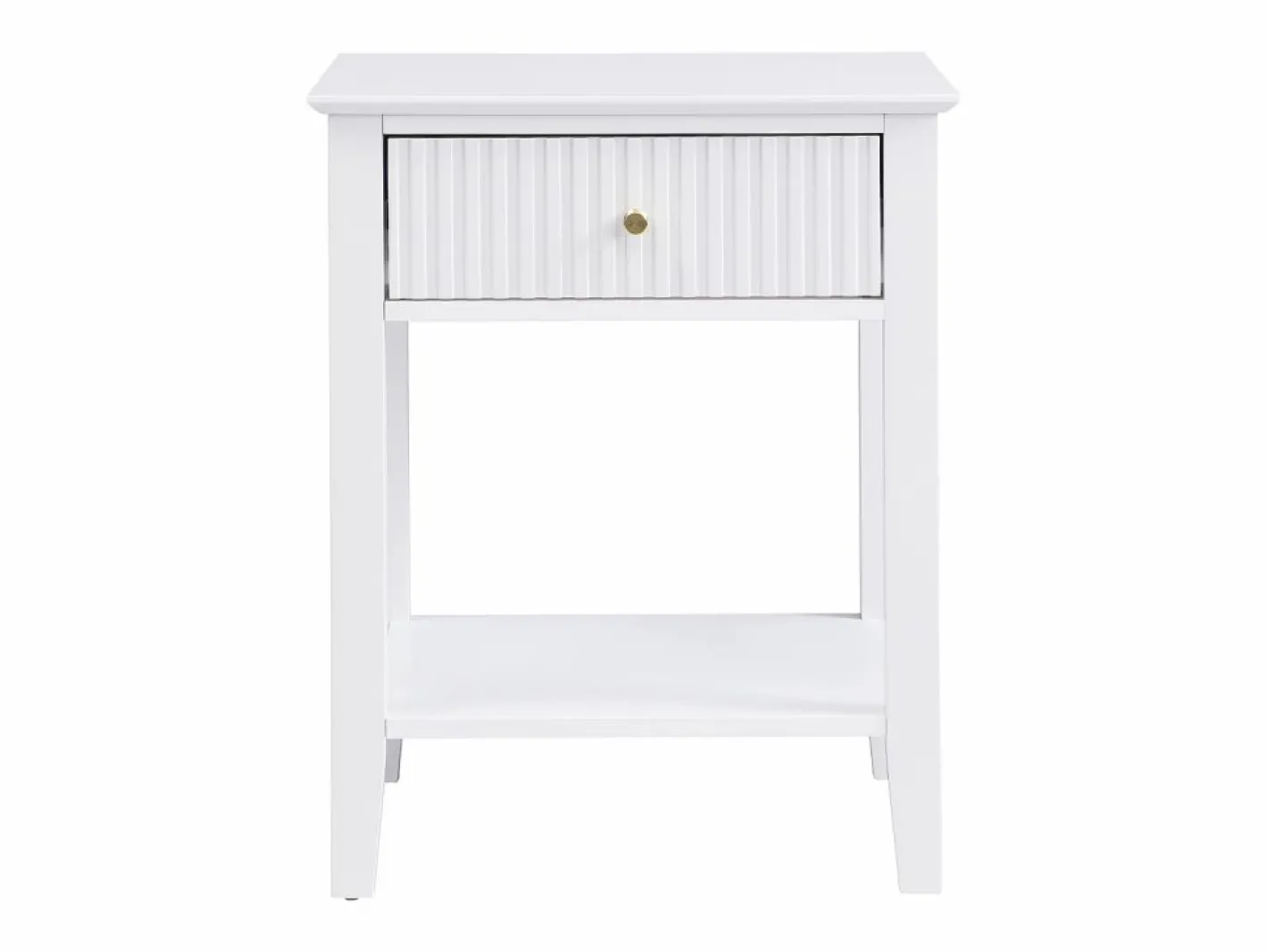 Vente-unique Mesita de noche con 1 cajón y 1 estante en MDF - - NARIVA Blanco Hot
