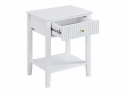 Vente-unique Mesita de noche con 1 cajón y 1 estante en MDF - - NARIVA Blanco Hot