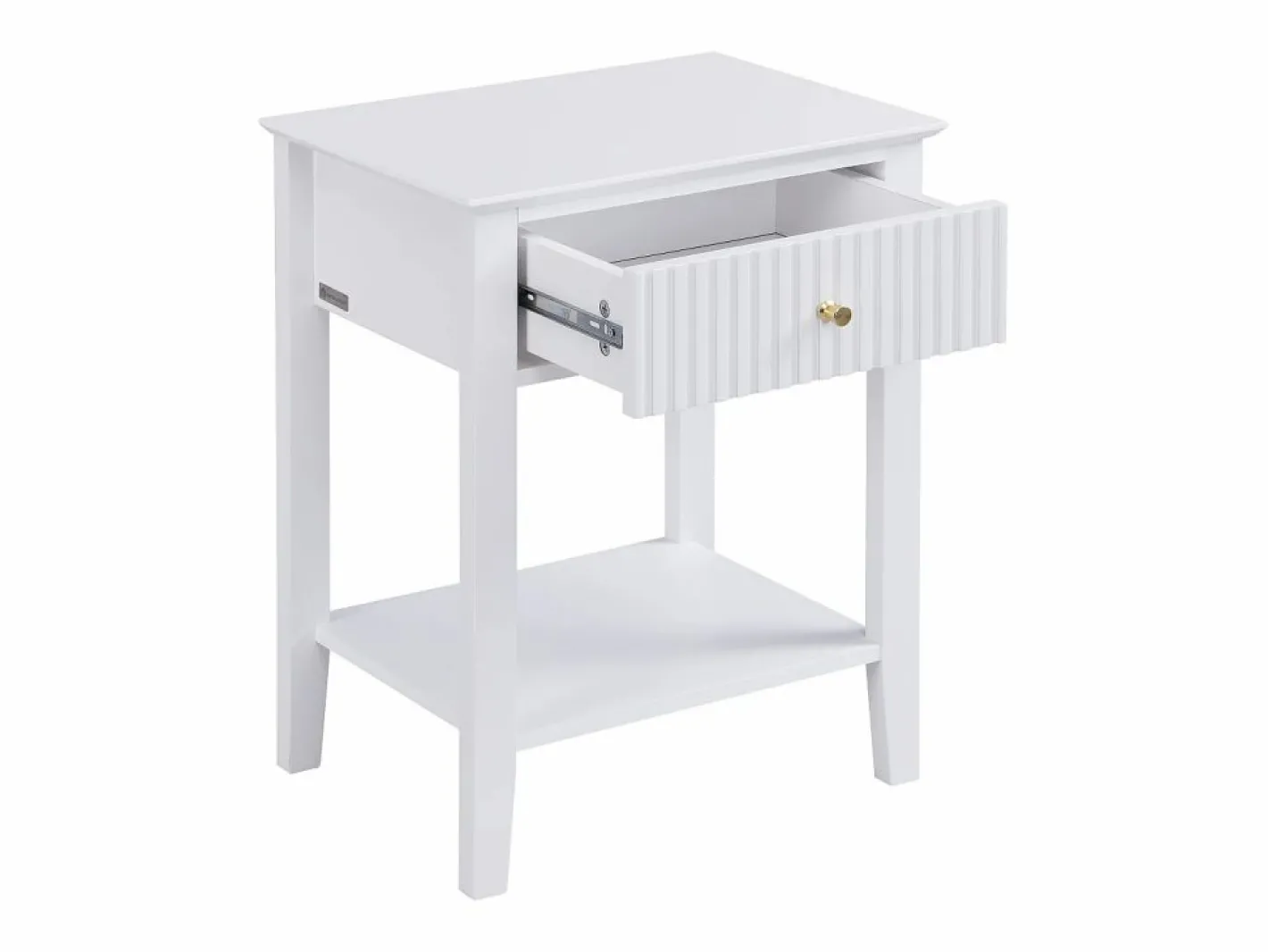 Vente-unique Mesita de noche con 1 cajón y 1 estante en MDF - - NARIVA Blanco Hot
