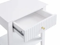 Vente-unique Mesita de noche con 1 cajón y 1 estante en MDF - - NARIVA Blanco Hot