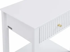 Vente-unique Mesita de noche con 1 cajón y 1 estante en MDF - - NARIVA Blanco Hot
