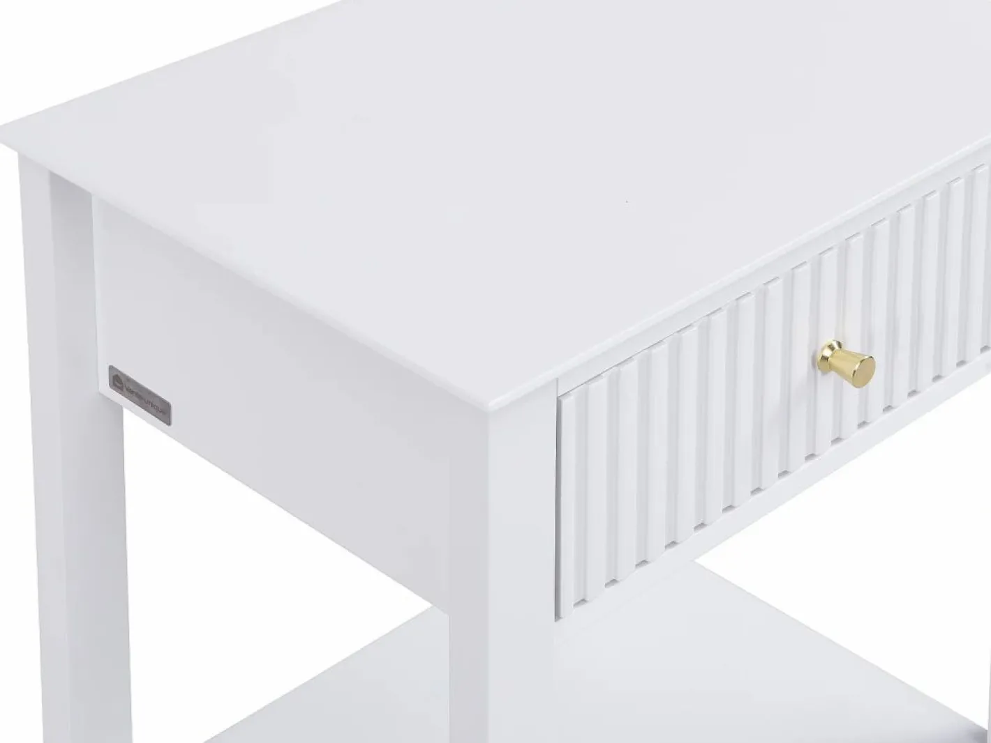 Vente-unique Mesita de noche con 1 cajón y 1 estante en MDF - - NARIVA Blanco Hot