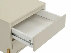 Vente-unique Mesita de noche con 2 cajones de MDF y metal y dorado - KORASA de Pascal Morabito Beige