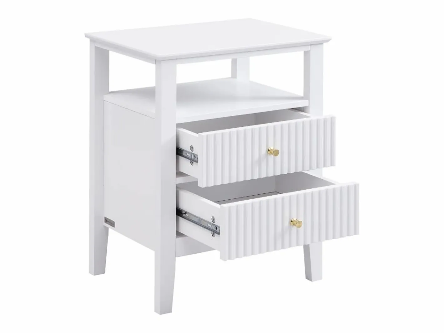 Vente-unique Mesita De Noche|Mesita de noche con 2 cajones y 1 estante de MDF - NIRIVA