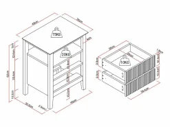 Vente-unique Mesita De Noche|Mesita de noche con 2 cajones y 1 estante en MDF - NIRIVA