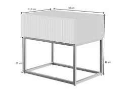 Mesita de noche con cajón - 50cm - negra con patas de metal dorado - VELDIO^SELSEY Online