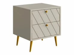 Vente-unique Mesita de noche con dos cajones en - TEODA de Pascal MORABITO Beige