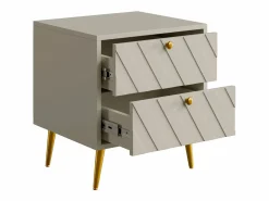 Vente-unique Mesita de noche con dos cajones en - TEODA de Pascal MORABITO Beige