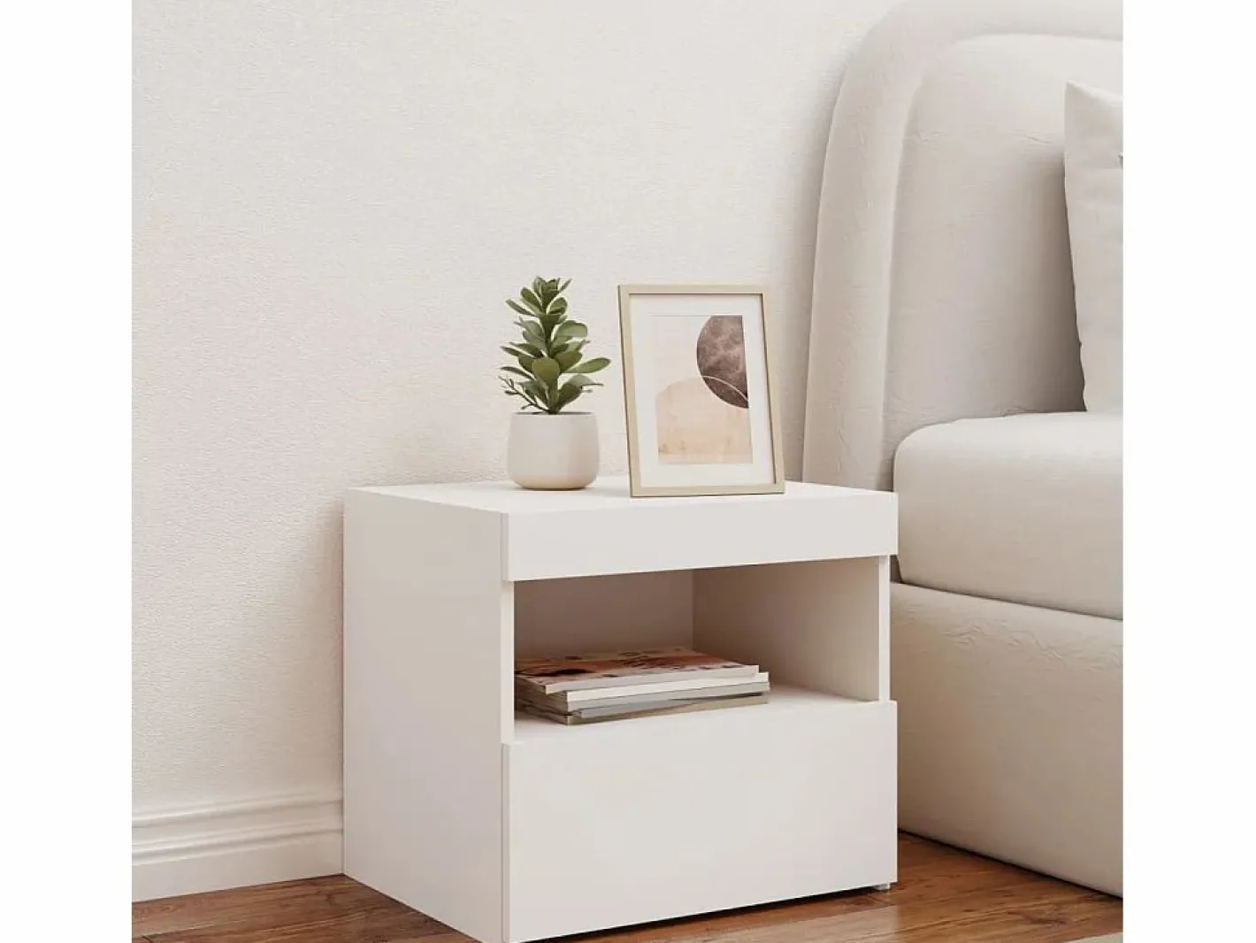 Mesita de noche con luces LED 50x40x45 cm^Clicnbuy Online