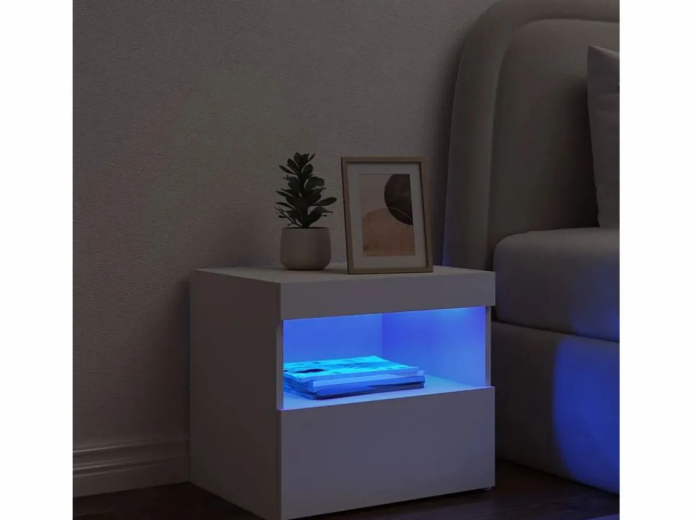 Mesita de noche con luces LED 50x40x45 cm^Clicnbuy Online