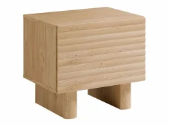 Vente-unique Mesita de noche conjunto de 2 con 1 puerta en MDF color natural - LUDIMA Color natural claro
