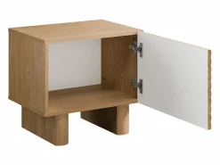 Vente-unique Mesita de noche conjunto de 2 con 1 puerta en MDF color natural - LUDIMA Color natural claro