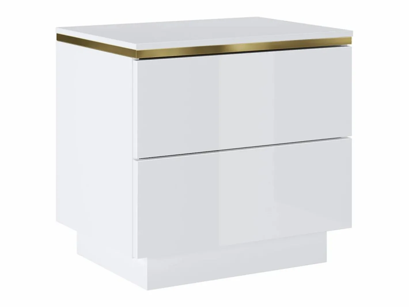 Mesita de noche Conjunto de 2 con 2 cajones brillante y dorado - VUKIA^Vente-unique Outlet