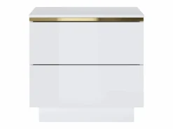 Mesita de noche Conjunto de 2 con 2 cajones brillante y dorado - VUKIA^Vente-unique Outlet