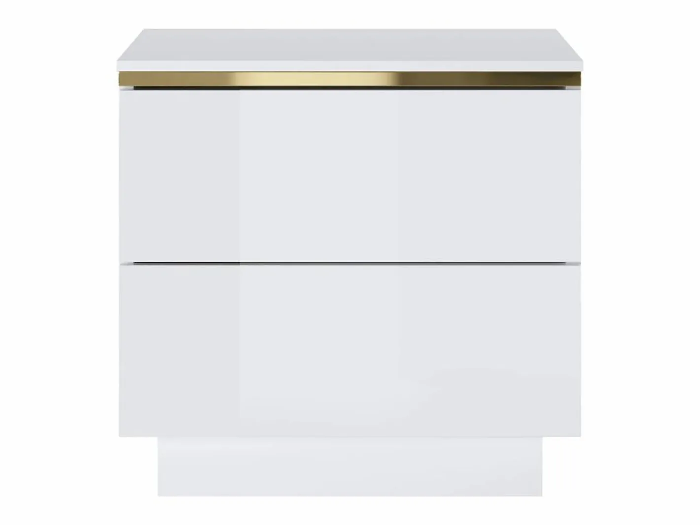 Mesita de noche Conjunto de 2 con 2 cajones brillante y dorado - VUKIA^Vente-unique Outlet