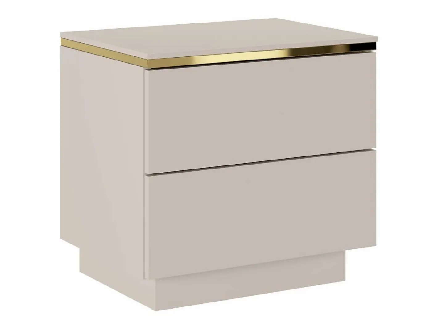 Mesita de noche Conjunto de 2 con 2 cajones y dorado - VUKIA^Vente-unique Outlet