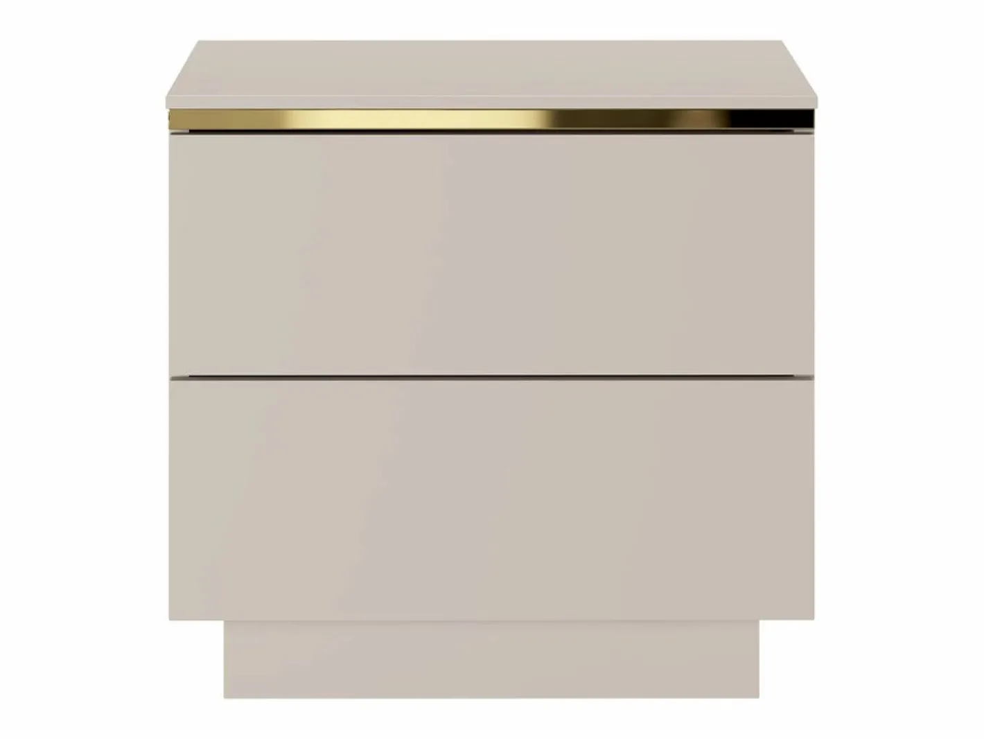 Mesita de noche Conjunto de 2 con 2 cajones y dorado - VUKIA^Vente-unique Outlet