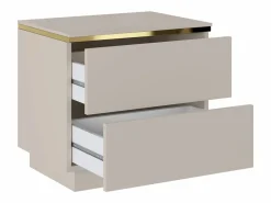 Mesita de noche Conjunto de 2 con 2 cajones y dorado - VUKIA^Vente-unique Outlet