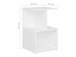 Clicnbuy Mesita de noche de aglomerado 35x35x55 cm Blanco Sale
