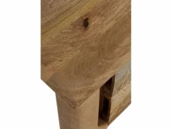 Mesita de noche de madera maciza de mango marrón claro^ Outlet