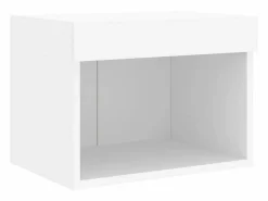 Clicnbuy Mesita de noche de pared con luces LED Blanco Best