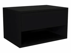 Vente-unique Mesita De Noche|Mesita de noche de pared RITAMI con 1 cajón y 1 estante, color