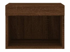 Mesita de noche de pared con luces LED roble marrón^Clicnbuy Clearance