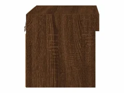 Mesita de noche de pared con luces LED roble marrón^Clicnbuy Clearance