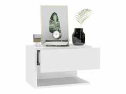 Clicnbuy Mesita De Noche|Mesita de noche de pared blanca