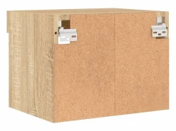 Mesita de noche de pared con luces LED roble Sonoma^Clicnbuy Hot