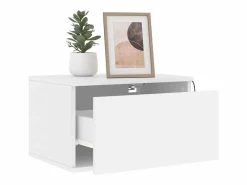 Clicnbuy Mesita de noche de pared con luces LED Blanco Online