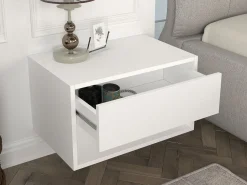 Vente-unique Mesita De Noche|Mesita de noche de pared RITAMI con 1 cajón y 1 estante, color