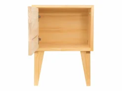 Mesita de noche de pino para niños con dibujo de león. Marru00f3n New