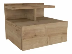 Vente-unique Mesita de noche flotante con 1 cajón y 1 estante color natural - AZELNO Color natural claro
