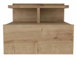 Vente-unique Mesita de noche flotante con 1 cajón y 1 estante color natural - AZELNO Color natural claro