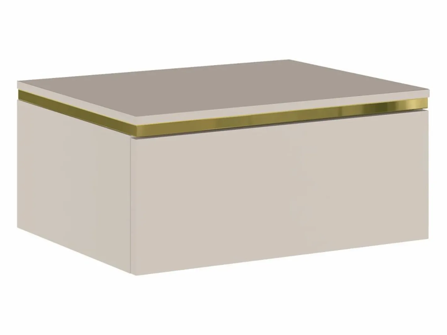 Mesita de noche flotante conjunto de 2 con 1 cajón y dorado - VUKIA de Pascal Morabito^Vente-unique Online